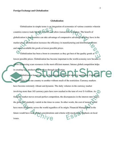 Foreign Excahnge and Globalization