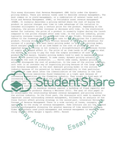 The Relationship between Revenue Management and Pricing Strategies in Airline Industries