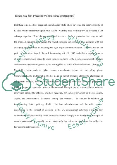 Organizational Change in Policing