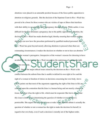 Roe v Wade: Womans Right to Choose