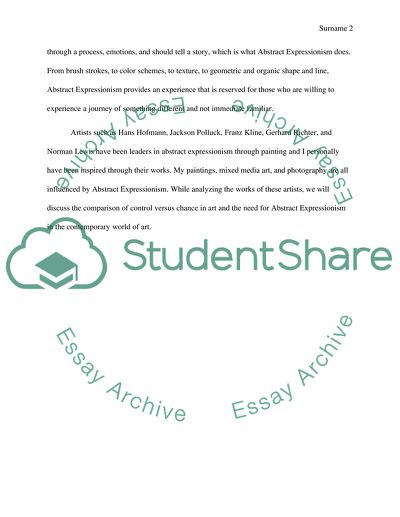 Abstract Expressionism - Control VS Chance