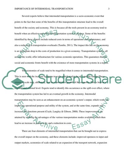 Importance of Intermodal Transportation