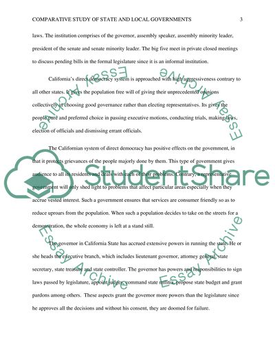 Comparative Study of State and Local Governments