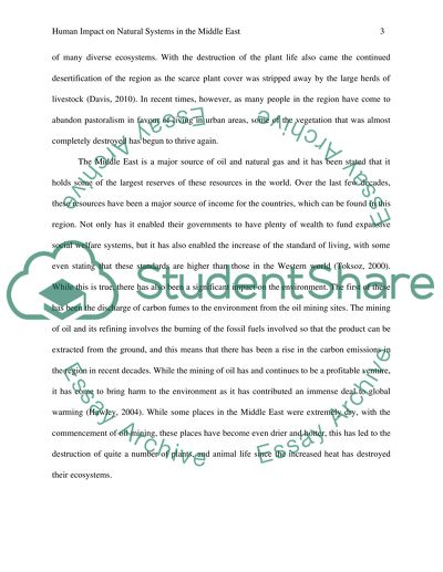 Human Impact on Natural Systems in the Middle East