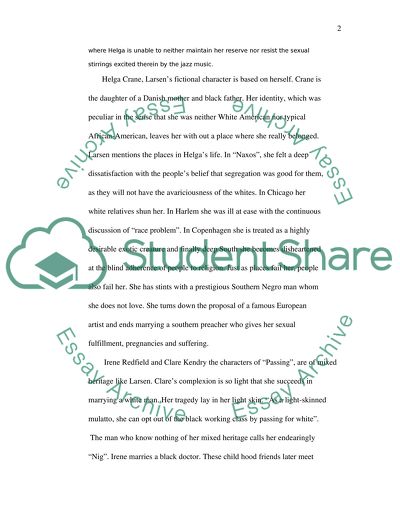 Crisis of Bi-racial Identity in Larsens Quicksand and Passing