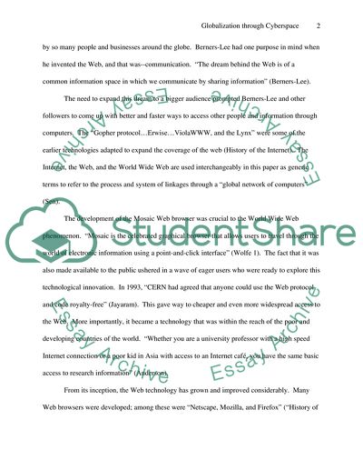 Globalization through Cyberspace