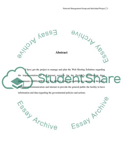 Network Management Group and Individual Project