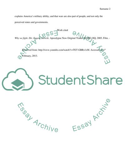 Analysis of Why We Fight Movie by Jarecki