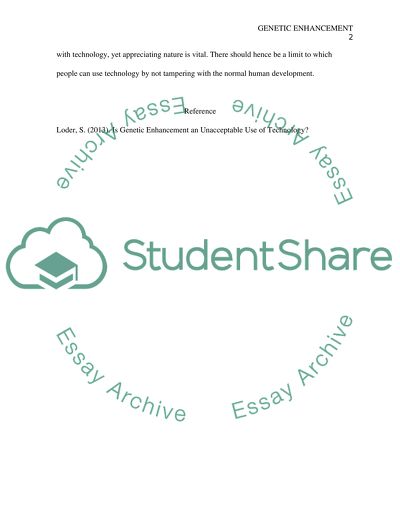 Is genetic enhancement an unacceptable use of technology