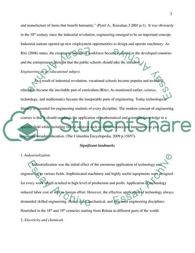 Key Milestones in the Development of Engineering