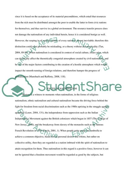 Nationalism as a Positive Force in Global Politics