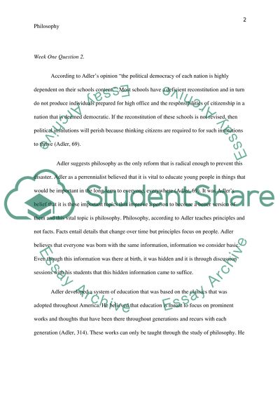 Philosophy as the Only Reform for Education