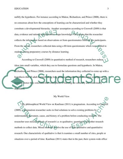 How Ones World View Influences the Research Process