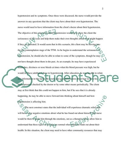 Delivering Education to a Client Regarding Hypertension