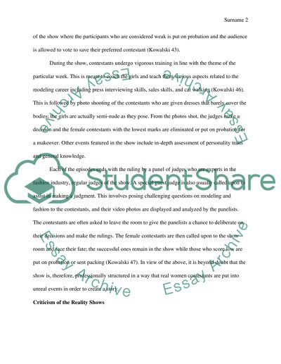 Americas Next Top Model Show in Light of Power Dynamics