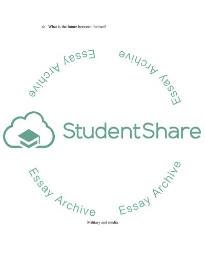 Interconnection of Military and the Media