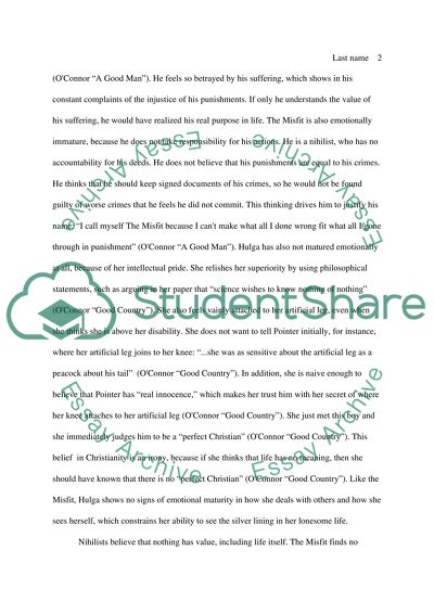 Hulga and The Misfit: Nihilism and Fatalism