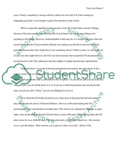 Response Paper: Shooting Dogs