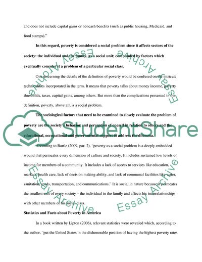 The Issue of Poverty in the United States