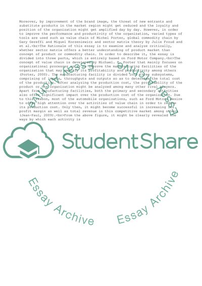 Fords Value Chain Analysis and Its Impact on Business