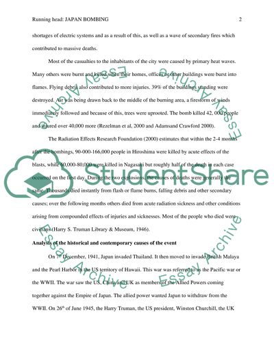 US Dropping of Two Atomic Bombs on Japan