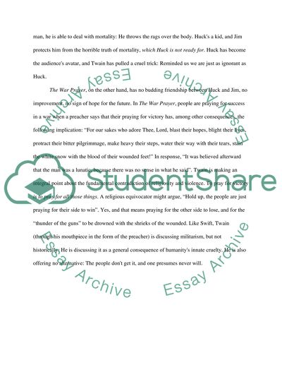 Huckelberry Finn and The War Prayer By Mark Twain