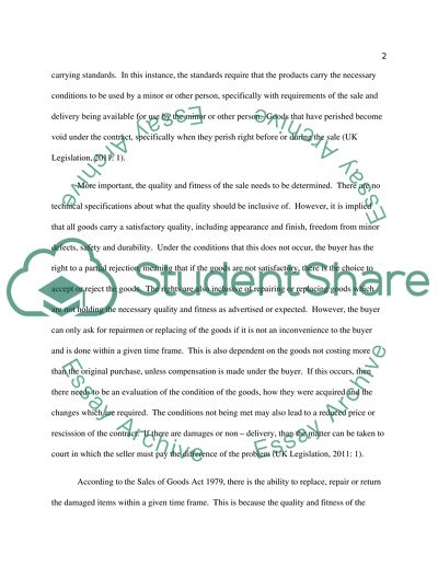 Sales of Goods Act of 1979 - Nike