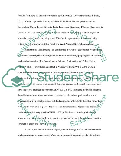 The Underrepresentation of Women in Science and Engineering