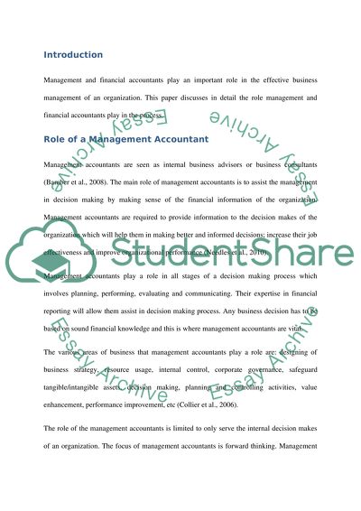Accounting and finance