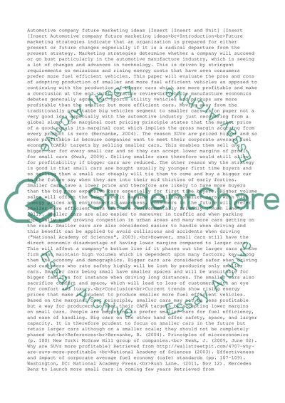 Automotive company future marketing ideas