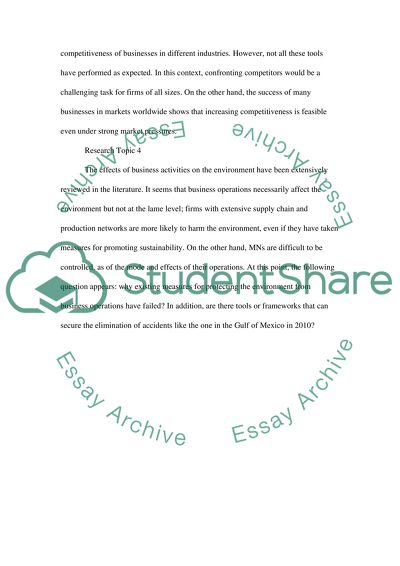 Four Arguments Research topics