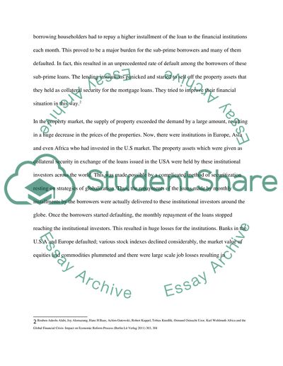 The Global Financial Crisis has as its basis a failure of regulation. A Critical Discussion