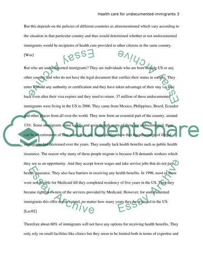 Health care for undocumented immigrants