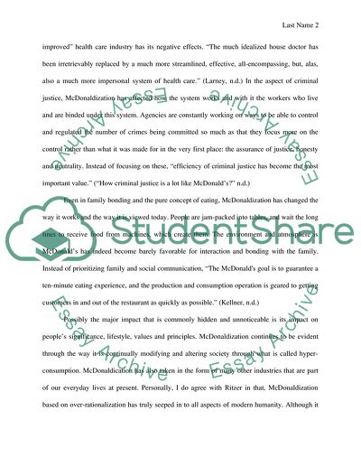 McDonaldization and Its Impact on Society