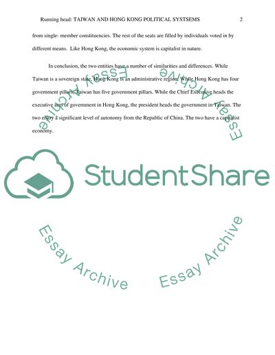 Compare the Taiwan political system and the Hong Kong political system