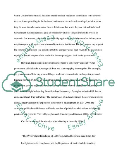 The Relationship Between Lobbying, Businesses And Political Decisions