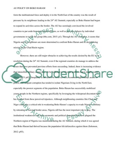AU Policy on Boko Haram