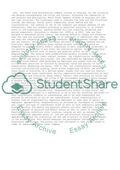 The case study: Whole Foods job analysis