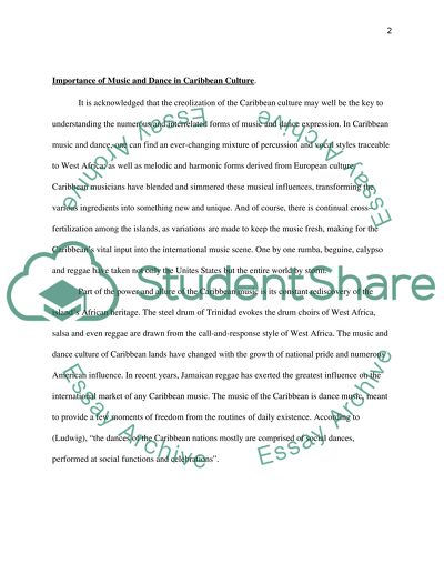 Music and dance an aspect of Caribbean culture