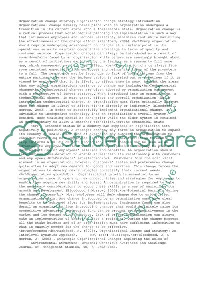 Failure Analysis/Change Strategy