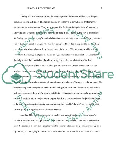 U.S. Court Proceedings: Jury Verdicts vs. Judgments of the Court