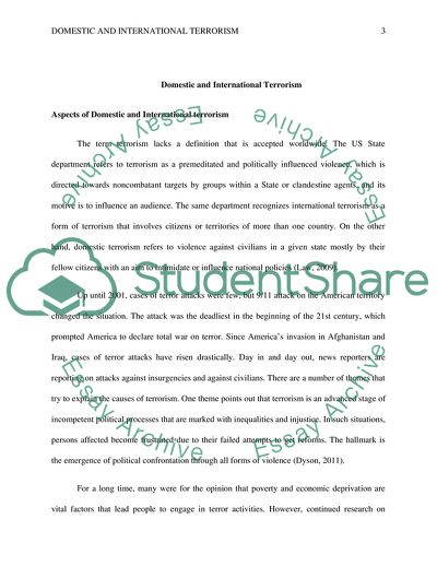 Effects of Domestic and International Terrorism on the Economy