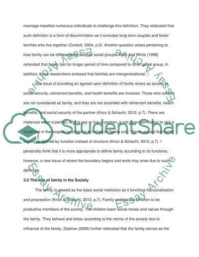 Structure, Model, Concept and Functions of the Family