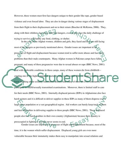 Are Issues of Gender Important in Processes of Flight and Forced Displacement