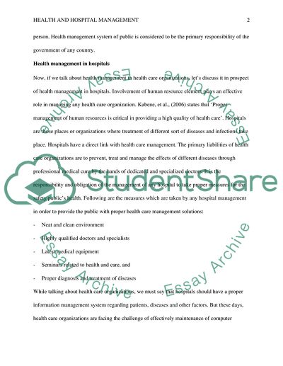 The Importance of Productivity in Health Care Organizations: the Increasing Costs of the Services