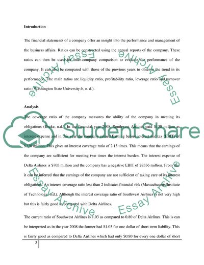 The Financial Statement Analysis of the Southwest Airlines