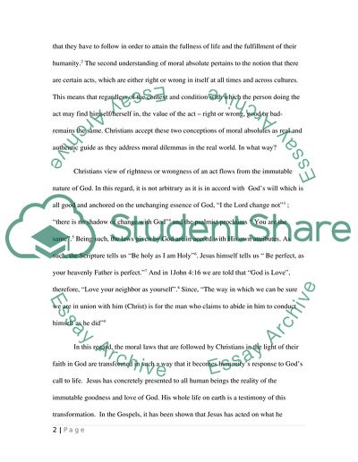 Moral Absolutes: Fact or Fiction