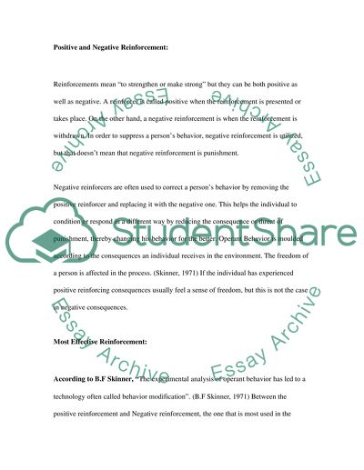 Operant Conditioning Paper