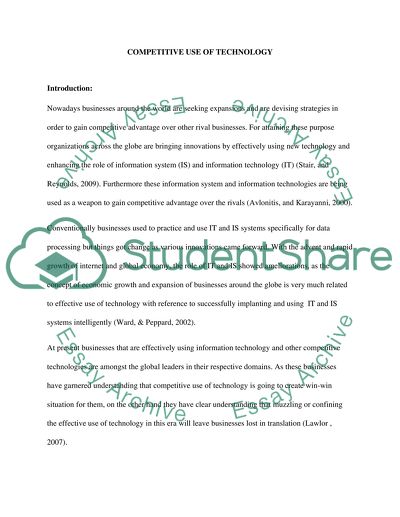 Competitive Use of Technology