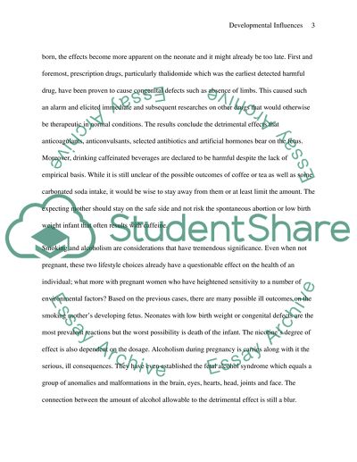 The Prenatal Conditions on the Development of the Child